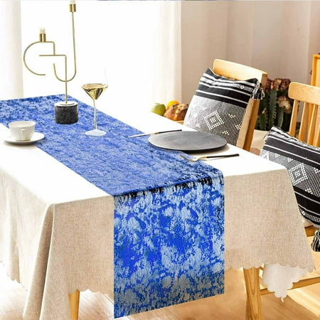 

Tpzfurit Luxury Gold Foil Mesh Table Runner - Elegant Polyester Design in Multiple Colors (Blue Red Silver Gold Rose Gold Purple Black) - Ideal for Weddings Parties and Events - Customizable