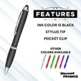 thumbnail image 2 of Plastic Stylus Pens Set of 10, Bulk Pack - Black Ink, Great for Office, School, Business, Tradeshows, Events - Black, 2 of 5
