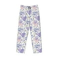 thumbnail image 4 of Goofa Lavender Flowers Printed Soft Pajama Pants for Men, Wide Leg Comfy Casual Lounge Yoga Pants-X-Large, 4 of 9