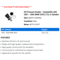 thumbnail image 2 of Oil Pressure Sender - Compatible with 2001 - 2006 BMW 325Ci 2.5L 6-Cylinder 2002 2003 2004 2005, 2 of 2
