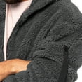 thumbnail image 6 of Lovskoo Men's Fuzzy Fleece Winter Coat Solid Color Plush Pocket Zipper Long Sleeve Hooded Casual Jackets Dark Gray, 6 of 9