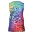thumbnail image 6 of DailyTrove Women's Purple Floral Print Asymmetrical Tank Top - Polyester Casual & Boho Wear, Vibrant for Outings, 6 of 6