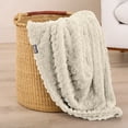 thumbnail image 6 of Bare Home Faux Shearling Blanket - Fluffy & Soft - Lightweight - Twin/Twin XL, Oyster - Cable, 6 of 6