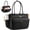 Black, variant on LOVEVOOK Teacher Tote Bag for Women, Laptop Bag Briefcase with Accordion File Pocket, Nurse Handbag for Work, Travel, College | 40oz Cup Holder, Muli-Pockets