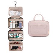 Coolmade Toiletry Bag Travel Bag with Hanging Hook, Water-resistant Makeup Cosmetic Bag Travel Organizer for Accessories, Shampoo, Full Sized Container, Toiletries