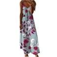 thumbnail image 2 of Nmnitkp Womens Maxi Dress 2025 Casual Strappy V Neck Sleeveless Flowy Sundress Plus Size Loose Long Maxi Beach Dress Sundress for Vacation S-5XL, 2 of 5