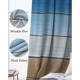 thumbnail image 3 of Blue Brown Blackout Curtains for Bedroom Living Room Darkening Curtains 84 Inch Length 2 Panels Set Vintage Farmhouse Gradient Wooden Grain Window Curtain Window Treatment Grommet Drapes 42"x84", 3 of 9
