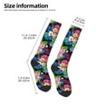 thumbnail image 5 of Fotbe Colorful Flowers print Women's Men's Novelty Crew Socks Cotton Socks Knee High Socks for Walking,Running,Nurses,Pregnancy, 5 of 9