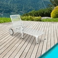 thumbnail image 4 of UBesGoo 48 in Cast Aluminum Lounge Chairs for Garden Patio, Aluminum Chasie Chair with Wheel, White, 4 of 10