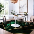 thumbnail image 3 of Luxury Emerald Green Marble Texture Area Rugs 3x5ft Rug Minimalism Golden Lines Geometric Rugs Soft Machine Washable Non-Slip Carpet for Living Room Bedroom Study Office Entrance Foyer, 3 of 6