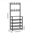thumbnail image 4 of 4 Tier Shoe Cabinet, Large Shoe Rack with Storage Shelf Coat Rack, Durable Shoe Rack for Doorway Household, Multifunctioanl Storage Holder, Heavy Duty Shoes Racks Front Door Entrance, 152x60x26cm, 4 of 7
