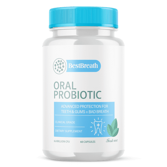 (1 Pack) Best Breath - Advanced Oral Probiotics Formula for Healthy Teeth and Gums, Fresh Breath, Ear, Nose, Throat, and Immune Health Supplement - 60 Capsules