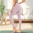 thumbnail image 3 of COEQINE Women High Waisted Yoga Leggings with Pockets Compression Hip Lift Tummy Control Gym Pants Star Pink 4-Way Stretch Comfortable Casual Tights for Biking, XS, 3 of 7