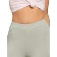 thumbnail image 5 of DARING DIVA Leggings Solid Color Elastic Waistband Stirrup Pants L Grey Green, 5 of 5
