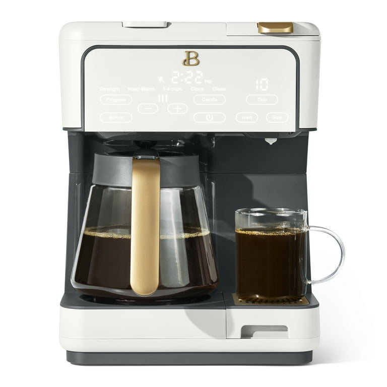 Beautiful Multi-Brew 12-Cup Programmable Drip & Single-Serve Coffee Maker,  White Icing by Drew Barrymore - Walmart.com
