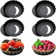 thumbnail image 1 of ER 6 moldes para tartaletas, molde para quiche antiadherente de 10 cm, molde para tarta redondo con fondo extraíble, molde para tarta estriado, molde para quiche con fondo extraíble para pastelería casera oso de fresa Electrónica, 1 of 5