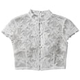 thumbnail image 3 of Tiijoy Girls Lace Short Sleeve Layer Shirt Casual Solid Layering Shirt Top, Sizes 7-14, 3 of 3