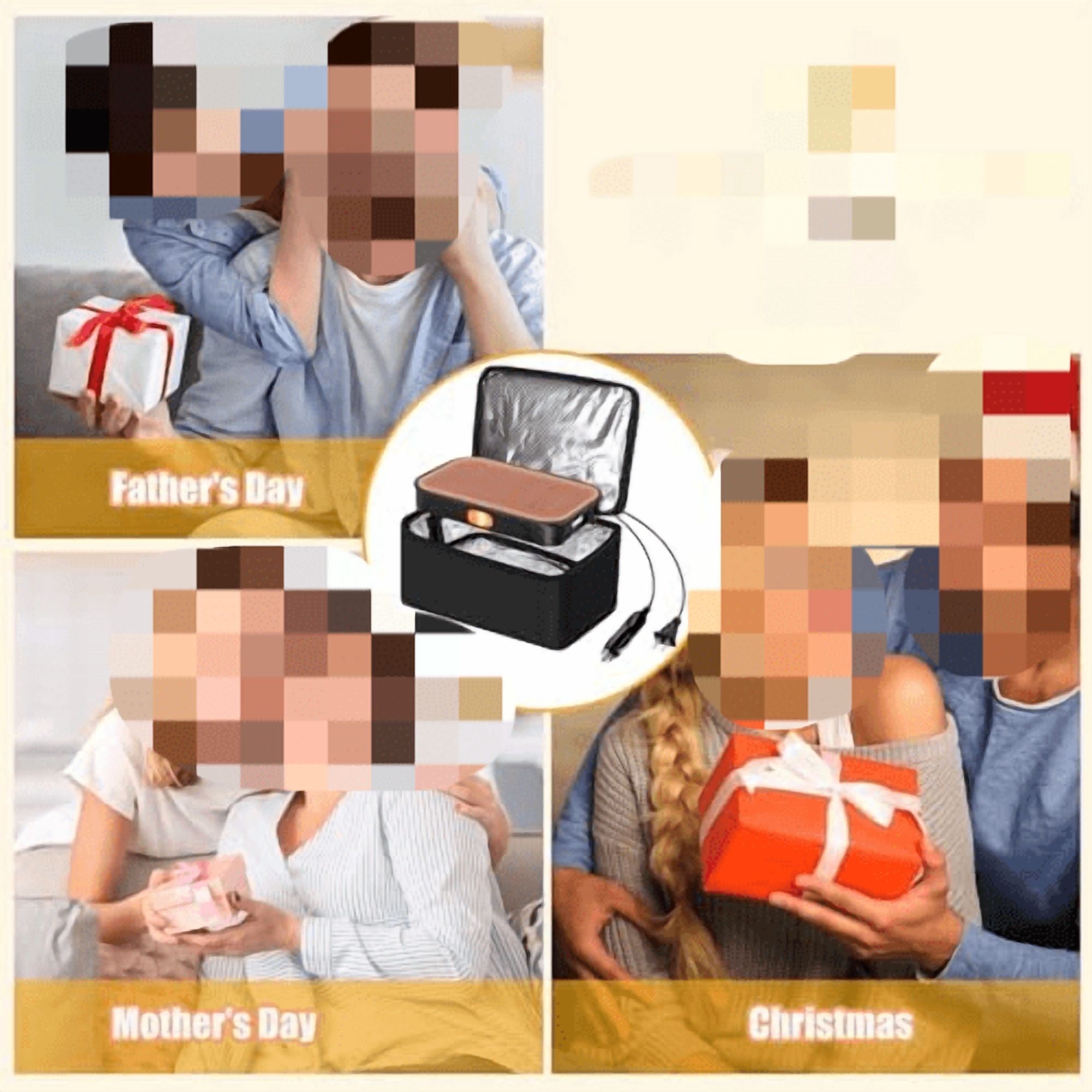 Portable Oven - 100W Fast Heating Food Warmer, 3-in-1 Electric Lunch Box & Lunch Warmer 12V/24V/110V - Mini Personal Microwave Oven for Car, Truck Driver, Office, Travel & Outdoor Use