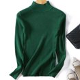 thumbnail image 2 of Autumn Winter Women Solid Color Slim Turtleneck Sweater Knitted Elastic Jumper, 2 of 8