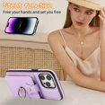 thumbnail image 6 of Phone Case for iPhone 16e Wallet Cell Cover with Crossbody Strap, Ring Stand RFID Blocking Credit Card Holder Shockproof Drop Protective Case for iPhone 16e Women Girls, Purple, 6 of 10