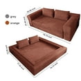 thumbnail image 2 of Modern Sofas Sofa Bed with Rectangle Pillow and Cushions, Convertible Chair, Floor Couch and Sleeping Mattress, Folding Memory Foam Sleeper Lounge Couch for Bedroom, Orange,Rustic Sofas, 2 of 13