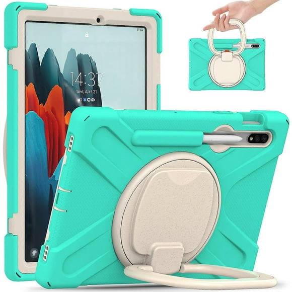 Colorful Case For Samsung Tab S7 11 Inch T870 With Pen Holder, Big Adjustable Ring Stand, Shock Protection Cover