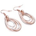 thumbnail image 6 of Yoursfs Two-Tone Textured Multi Hoops Dangling Earrings for Women Silver and Rose Gold Plated Piercing Fishhook Earrings Fashion Jewelry, 6 of 6