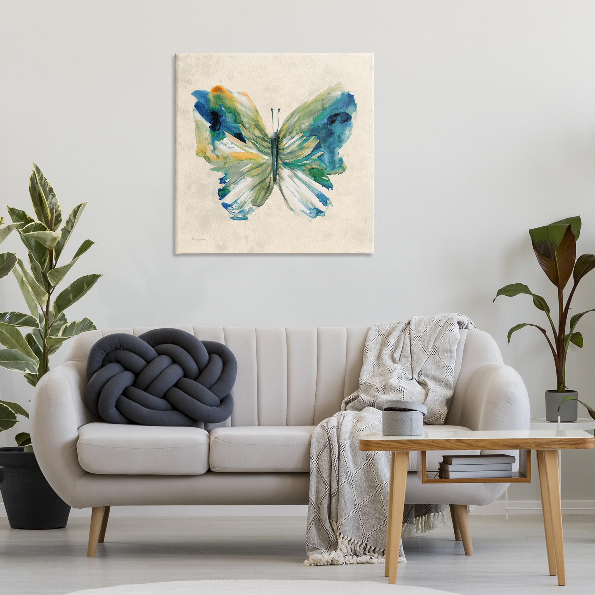 Stupell Industries Vivid Abstract Butterfly Wings Animals Painting Wrapped Canvas Canvas Art Print Wall Art, 30 x 30