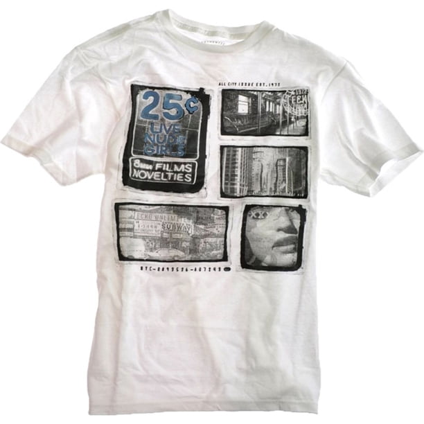 Ecko Unltd. Camiseta estampada con cuello redondo Backo Ny para hombre, blanca, pequeña