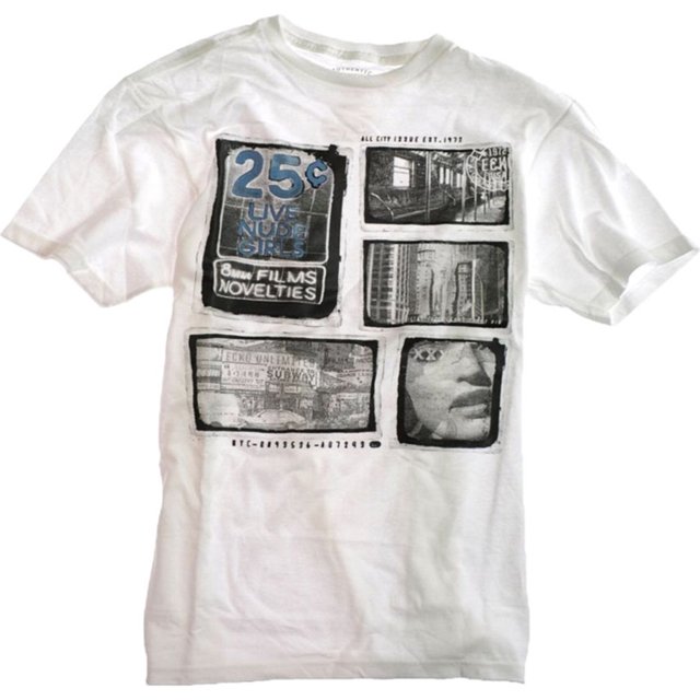 Ecko Unltd. Camiseta estampada con cuello redondo Backo Ny para hombre, blanca, XXL