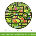 thumbnail image 6 of Garvee 4' x 4' Round Road and Traffic Rug Non Slip Kids Playmat City Map Educational Rug for Living Room Bedroom Kids Boys Room, Black, 6 of 6