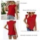 thumbnail image 3 of Blusa de manga con volantes para mujer Ormromra cuello redondo elegante transpirable uso diario, 3 of 6