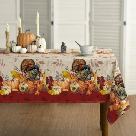 

Smile Trukey Pumpkin Thanksgiving Tablecloth 60x84 Inch