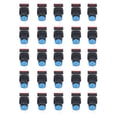 thumbnail image 3 of 25 interruptores pulsadores momentáneos autoblocantes de 16 mm cuadrados con kit de luces, 12 V, color rojo, 3 of 14