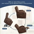 thumbnail image 4 of Danrelax Power Lift Chair Electric Recliner, Heated Vibration Massage Fabric Sofa Motorized Living Room Chair, For Office, Bedroom, Brown, 4 of 10