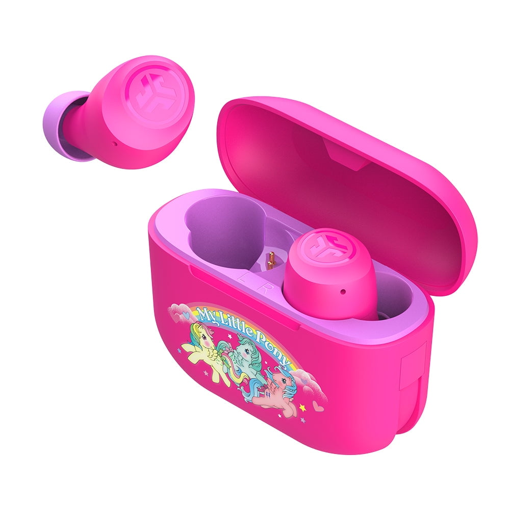 JLab My Little Pony GO Air Pop Wireless Bluetooth Earbuds, Pink, Protective Case