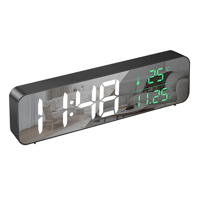 Reloj Digital Bajo Consumo De Energía 40 Canciones Funciones De Memoria Relojes De Alarma Reproducción De Música Creativa Dispositivo De Tiempo Multifunción Serendint HA027187-01