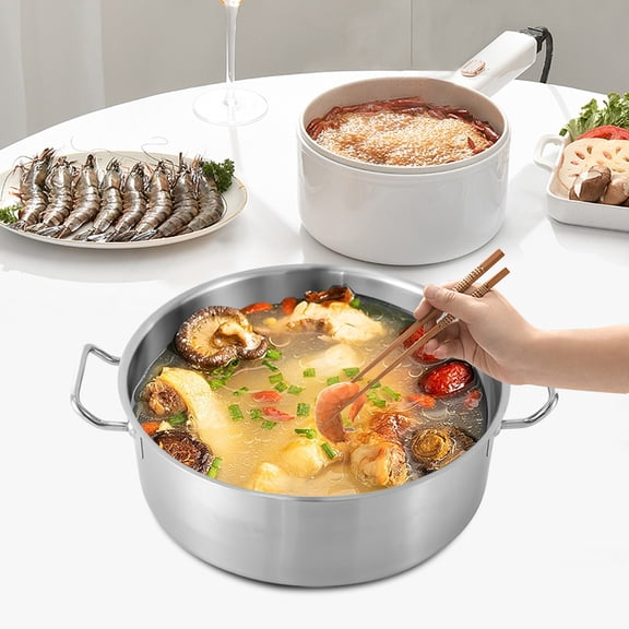 11Qt Stainless Steel Stockpot for Hotpot, Stewing, Frying & Boiling, Dishwasher-Safe, Compatible with Gas & Electric Stoves