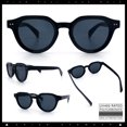 thumbnail image 2 of Round Horn Rim Sunglasses Retro Hipster Vintage Keyhole Bridge / All Black, 2 of 7