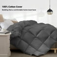 thumbnail image 6 of Yalamila Down Grey Comforter Feather Duvet Insert Winter Warm Cooling Cotton All Season, California King,Solid, 6 of 9