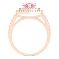 thumbnail image 4 of Halo Engagement Ring for Women - 2.48ct Simulated Pink Diamond in 14K Rose Gold Promise Ring, 4 of 6