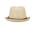 thumbnail image 3 of Simplicity Panama Style Fedora Straw Sun Hat with Leather Belt,Natural LXL, 3 of 4
