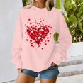 thumbnail image 2 of Sweaters For Women Valentine's Day Oversized Love Heart Tee Shirt Long Sleeve Pullover Tops Heart Graphic Print For Anniversary Dating And School 3Xl Womens Sweaters, 2 of 4