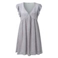 thumbnail image 4 of KaLI_store Womens Dresses Spring Women's Summer Casual Sundress Casual Ruffle Puff Sleeve Midi Dresses Grey,S, 4 of 5