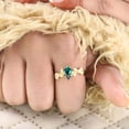 thumbnail image 4 of DBESTSTUDIOS 7X5 MM / 1.5 CT Kite Cut Emerald Wedding Ring Bridal Promise Gift Ring Cubic Zirconia Twig Stacking Ring, 4 of 7