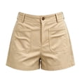 thumbnail image 6 of hoksml Classic Chino Shorts for Women - Mid Rise, Button Closure with Multi-Pockets, 6 of 6
