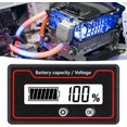 thumbnail image 3 of Medidor de batería, voltímetro de capacidad de batería de 12 V, 24 V, 36 V, 48 V, 72 V, 84 V con alarma de luz, medidor de monitor de batería de CC profesional para vehículos eléctricos (blanco), 3 of 4