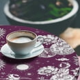 thumbnail image 3 of Ambesonne Space Fitted Round Tablecloth, Astronaut and Sun Pinky Back, 56"- 60" Diameter, Dark Magenta Ivory, 3 of 5