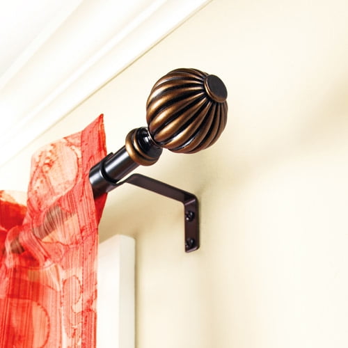 Better Homes and Gardens Fluted Ball Curtain Rod, 5/8