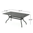 thumbnail image 4 of Bowen 7-Piece Outdoor Cast Aluminum Rectangular Dining Set, Black Sand, 4 of 10